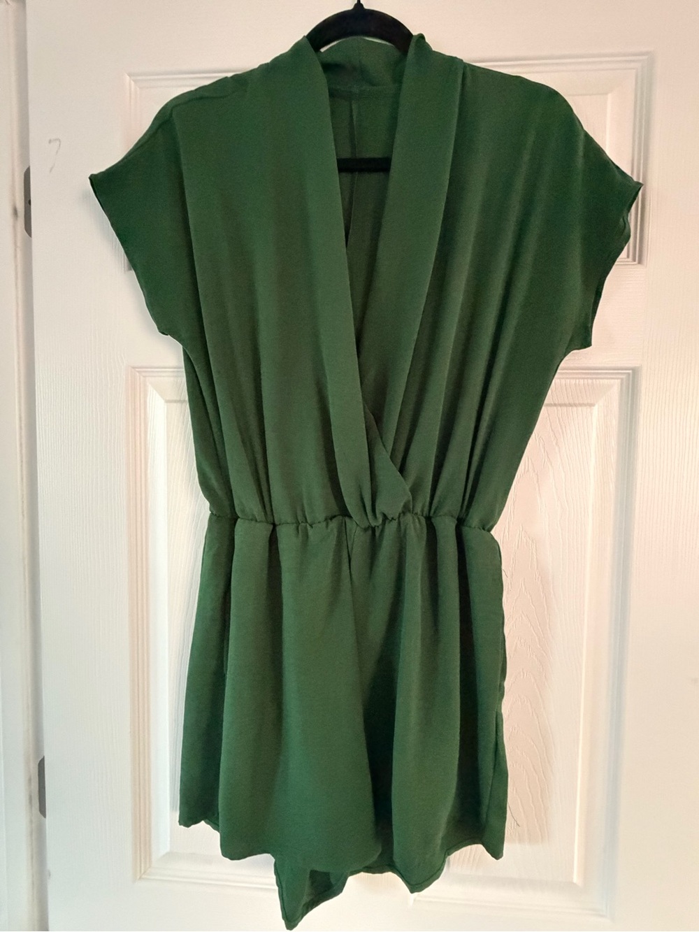 Green Sleeveless V-Neck Romper
